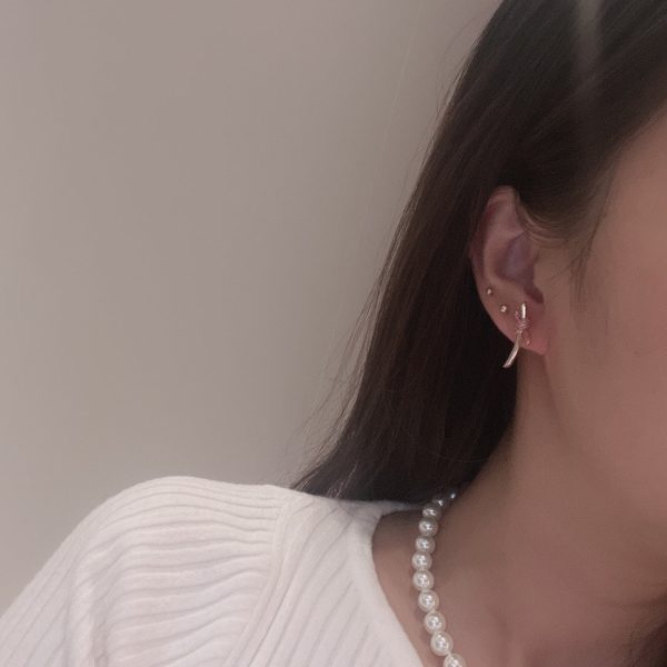 18K T Knot Pink Diamonds Earrings - 图片 2