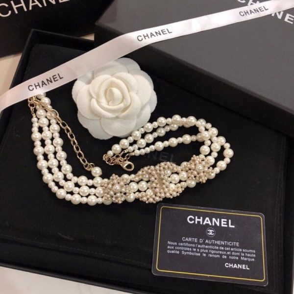 18K CC Pearl Choker Necklace - 图片 8