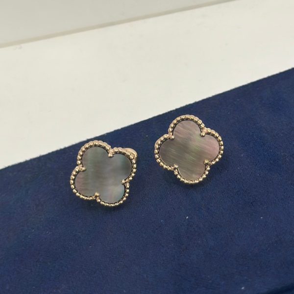 18K Vintage Alhambra Grey Earrings - 图片 5