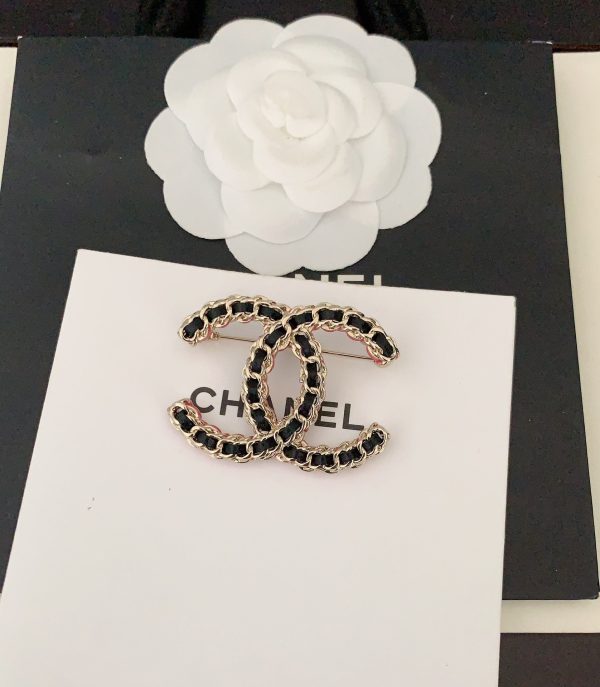18K CC Leather Pink Brooch - 图片 7