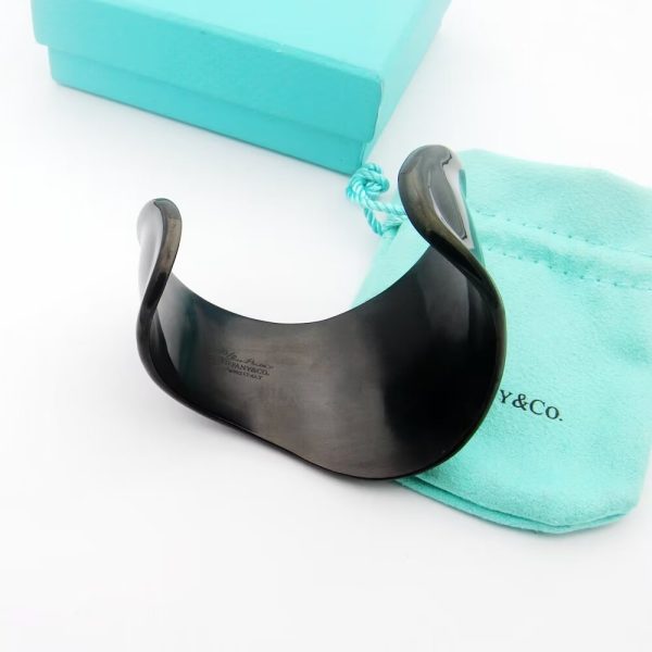 18K T Elsa Peretti Small Bone Cuff Black Bracelet - 图片 5