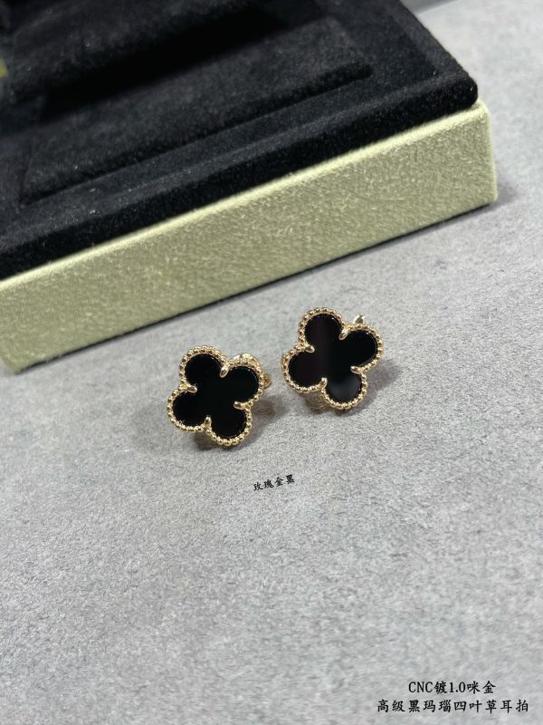 18k Vintage Alhambra Black Earrings - 图片 11