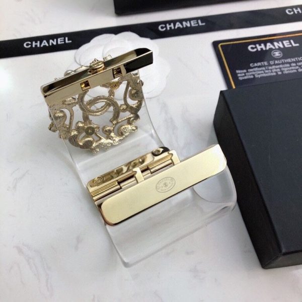 18K CC Transparent Cuff Bracelet - Image 8