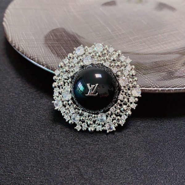 18K Louis Black Ball Brooch - Image 7