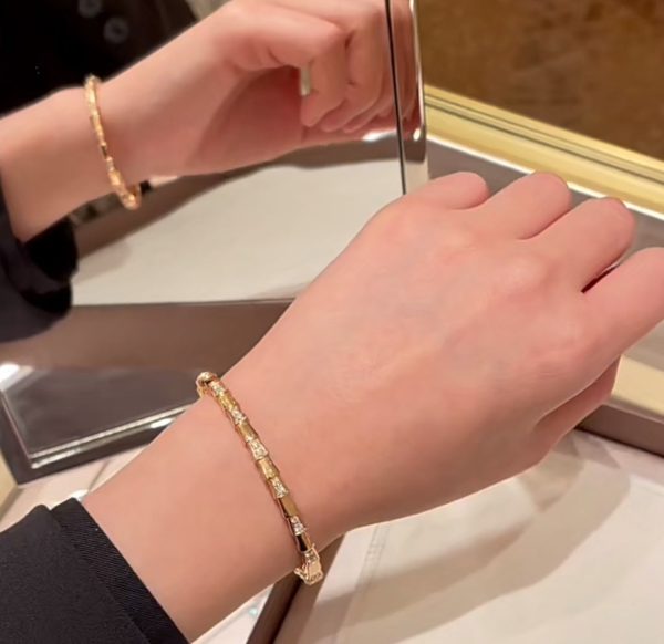 18K BV Serpenti Viper Demi Pave Diamond Bracelet - 图片 5