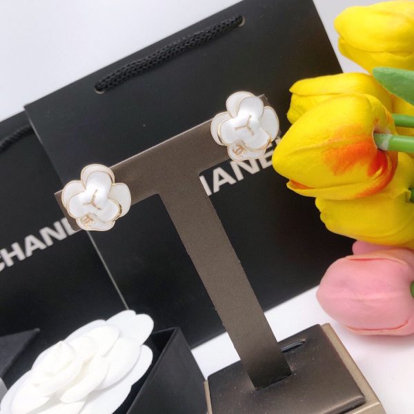 18K CC Flower Pearl Earrings - 图片 7