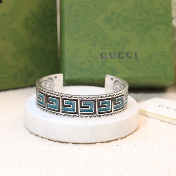 Double G Cube Green Wide Bracelet - Image 6