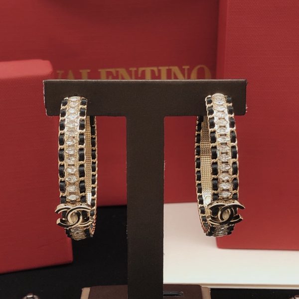 18K CC Strass Earrings - 图片 7