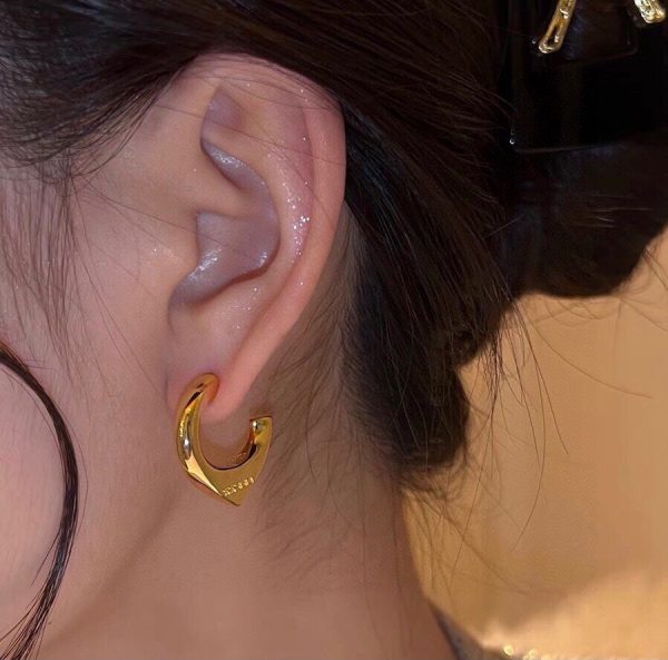 18K Pra Triangle Open Earrings - 图片 9