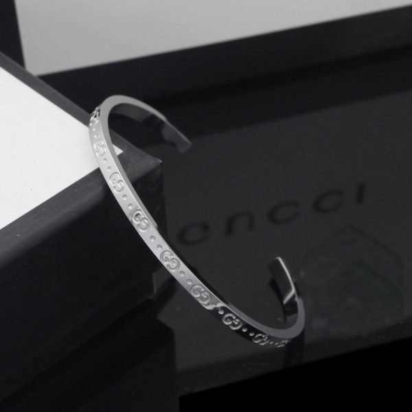 18K Double G Icon Open Cuff Bracelet - 图片 3