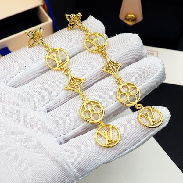 18K Louis Lace Long Earrings - 图片 9