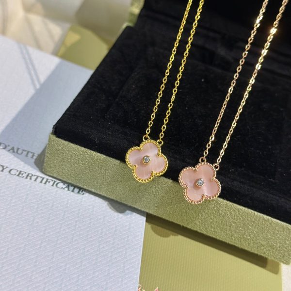 18K Sweet Alhambra Pink Clover Necklace - 图片 8