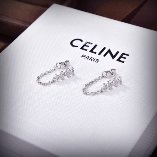 18K Triomphe Chain Earrings - Image 7
