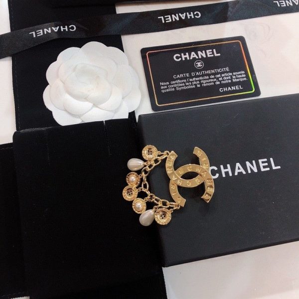 18K CC Pearl Pendant Brooch - 图片 8