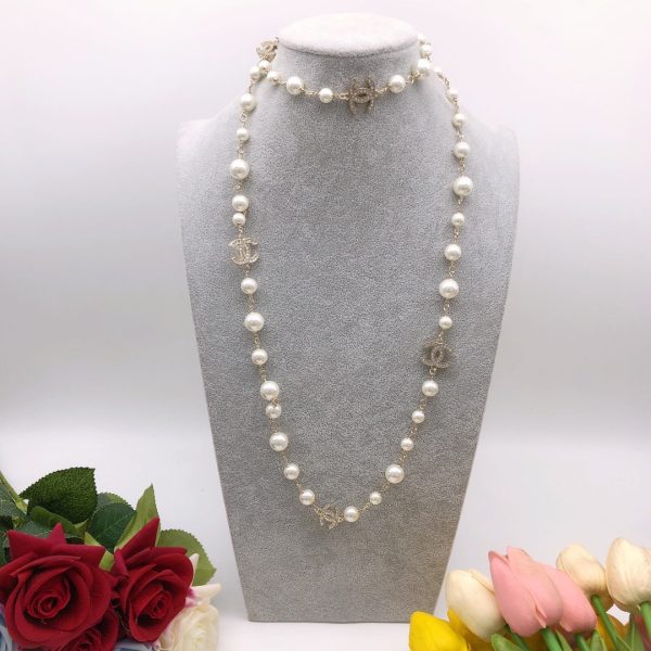 18K CC Long Pearls Necklace - 图片 7