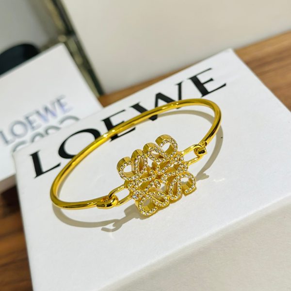 18K Anagram Pave Anagram Open Bracelet - Image 7