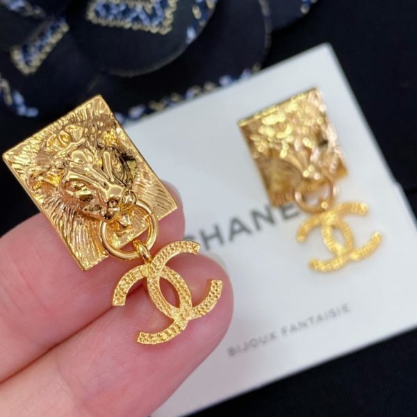 18K CC Lion Sharp Earrings - 图片 7