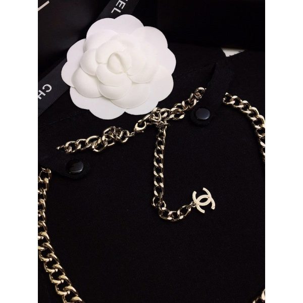18K CC 22S Big Black Logo Necklace - Image 5