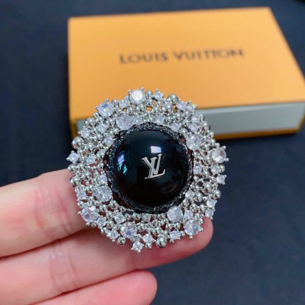 18K Louis Black Ball Brooch - Image 8