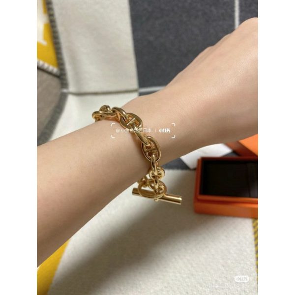 18K Her Chaîne D'ancre Enchaînée Bracelet - 图片 6