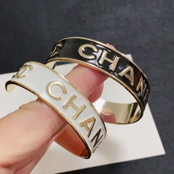 18K CC Open Wide Cuff Bracelet - Image 8