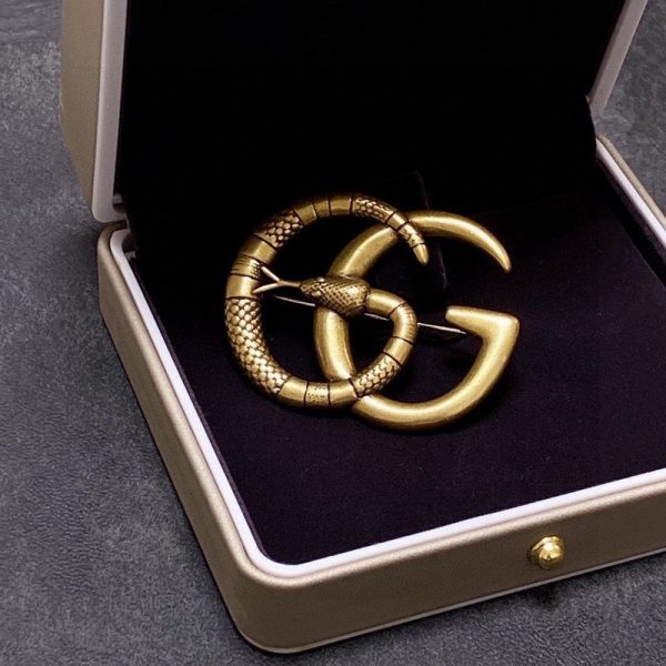 18K Double G Snake Brooch - Image 4