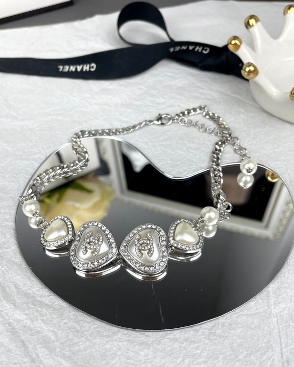18K CC Heart Crystals Necklace - 图片 8
