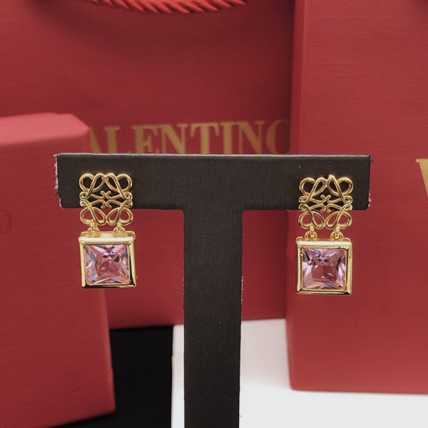 18K Anagram Crystal Earrings - Image 3