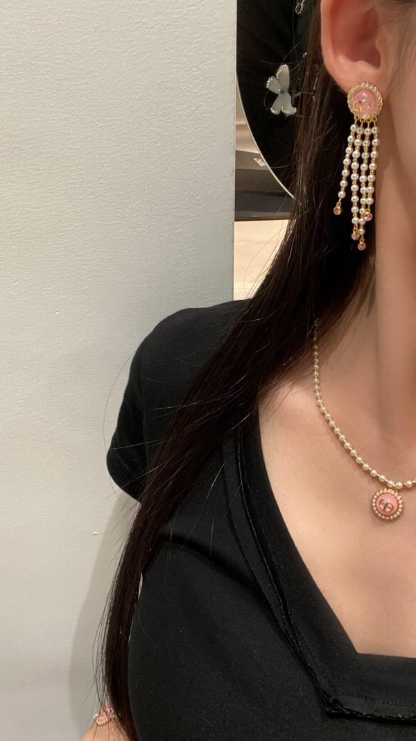 18K Petit CD Tassel Earrings - 图片 7