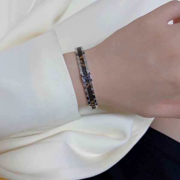 18K Louis Leather Vintage Bracelet - 图片 8