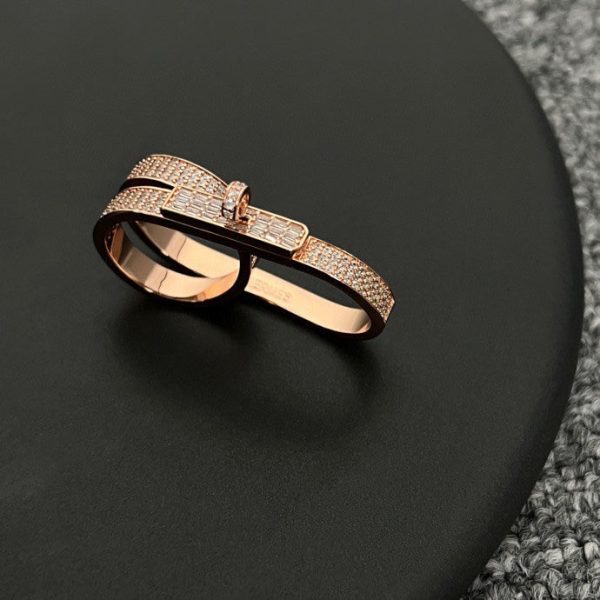 18K Kelly Gavroche Double H Ring - 图片 10