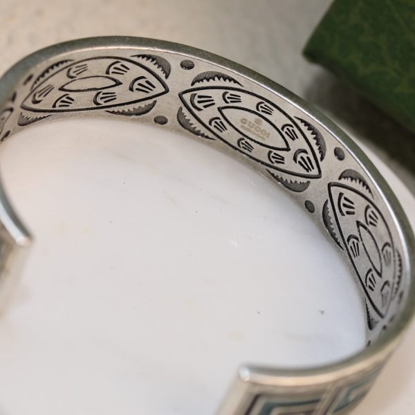 Double G Cube Green Wide Bracelet - Image 7