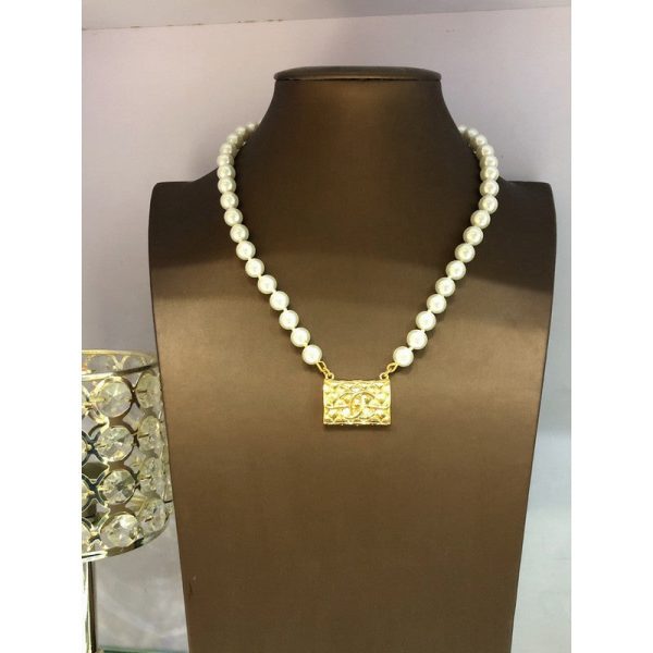 18K CC Pearl Bag Pendant Necklace - 图片 3