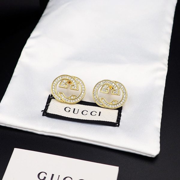 18K Double G Diamonds Earrings - 图片 8