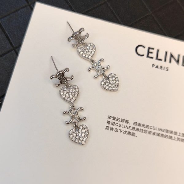 18K Triomphe Heart Pendant Earrings - Image 8
