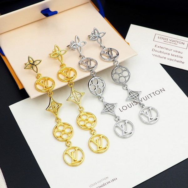 18K Louis Lace Long Earrings - 图片 12