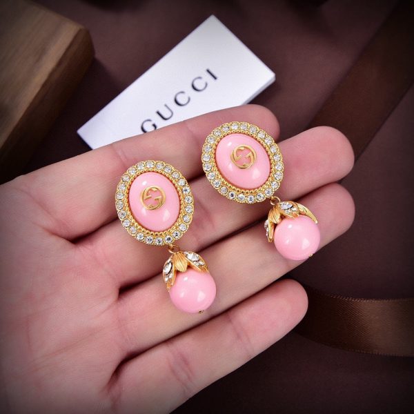 18K Double G Pearl Earrings - 图片 7