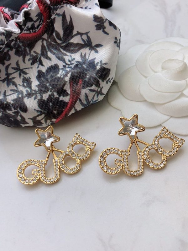 18K Double G Script Star Earrings - 图片 7