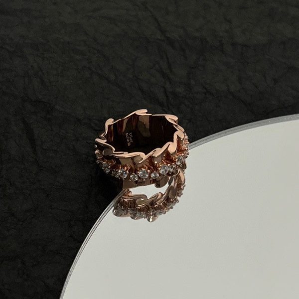 18K CD Archi Bar en Corolle Bague Ring - 图片 10