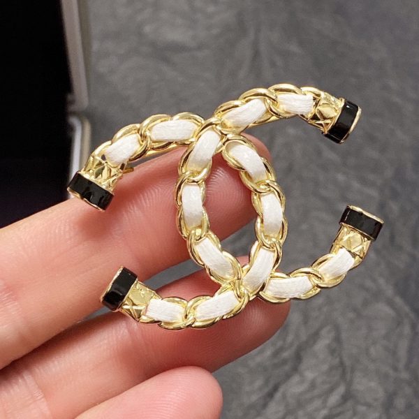 18K CC Pearl Brooch - 图片 3