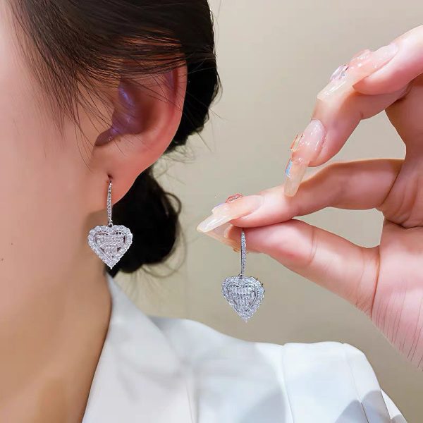 18K T Heart Diamonds Earrings - 图片 8