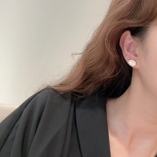 18K Mini Farandole Diamond H Earrings - 图片 6