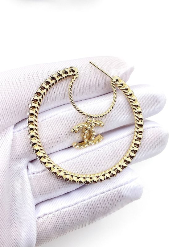 18K CC Circle Earrings - 图片 8