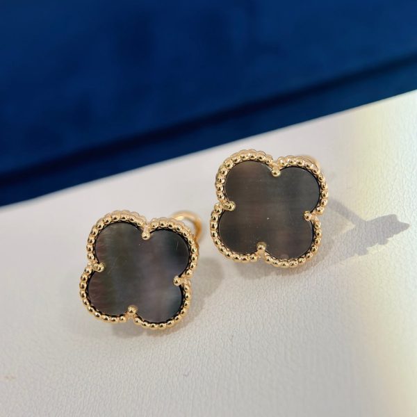 18K Vintage Alhambra Grey Earrings - 图片 6