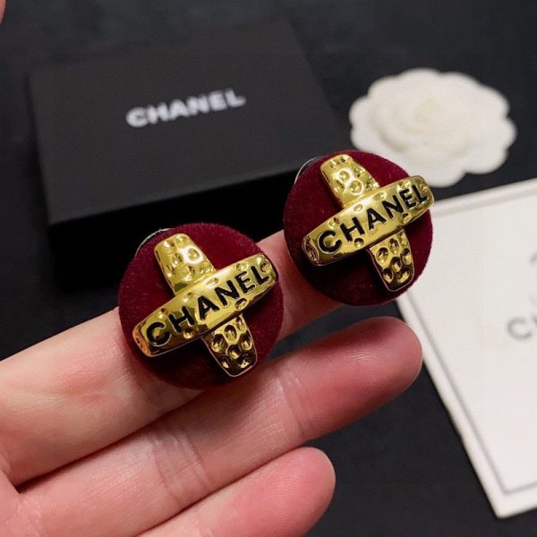 18K CC Red Yellow Gold Earrings - 图片 3