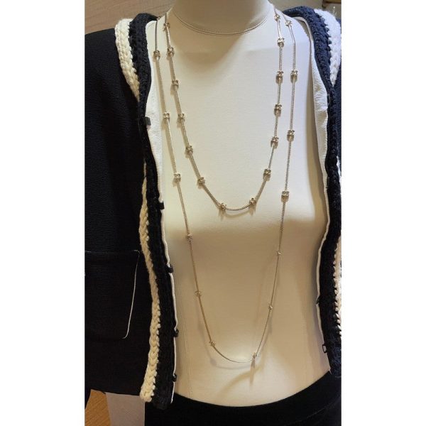 18K CC 24B Flowers Long Necklace - 图片 5