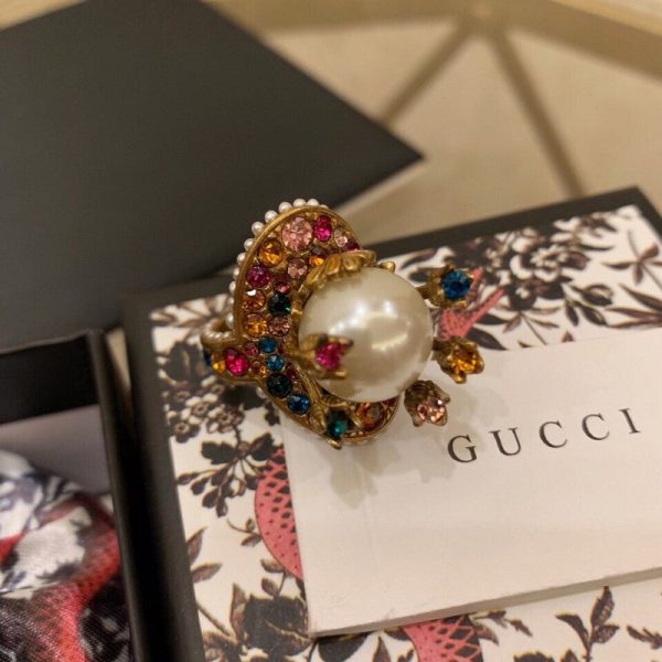 18K Double G Multistone Pearl Ring - Image 10