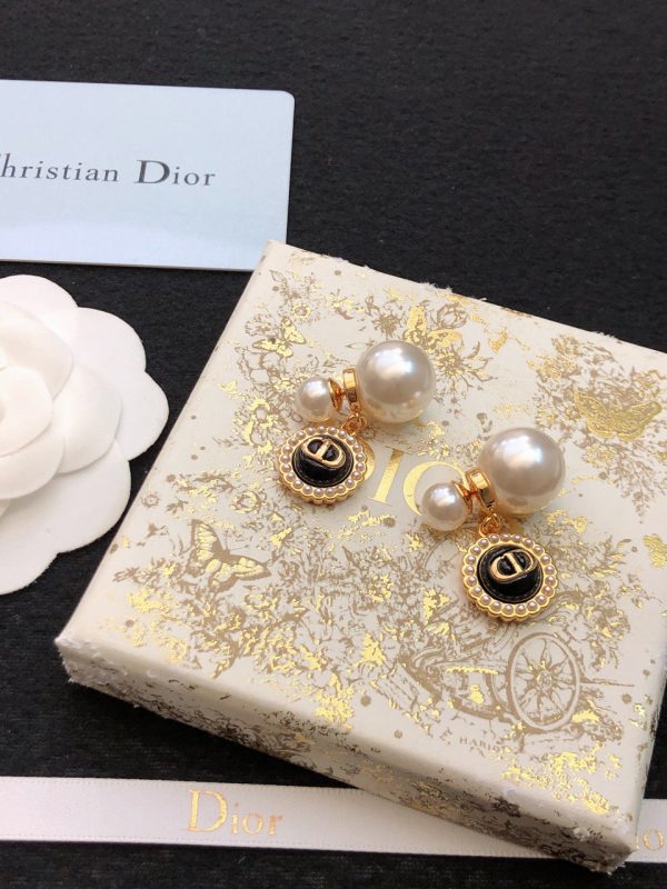 18K CD Black Pearls Earrings - 图片 8