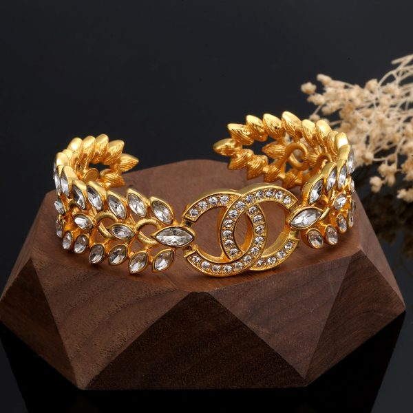 18K CC Crystals Open Cuff Bracelet - Image 9