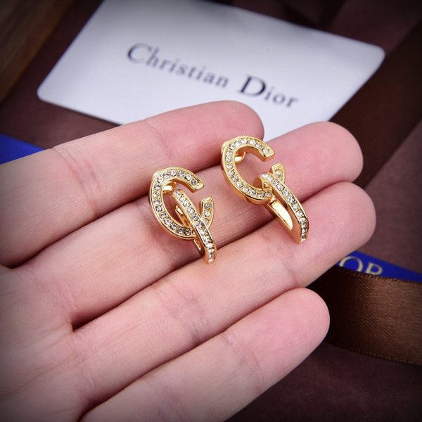 18K CD Lock Earrings - 图片 8